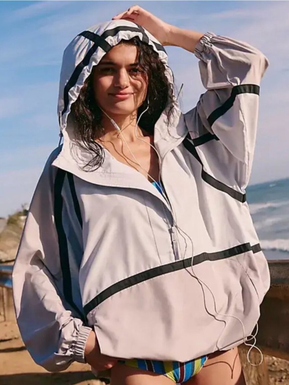 Free People Movement Care Like The Wind Anorak Womens Extra Small Rose Wash